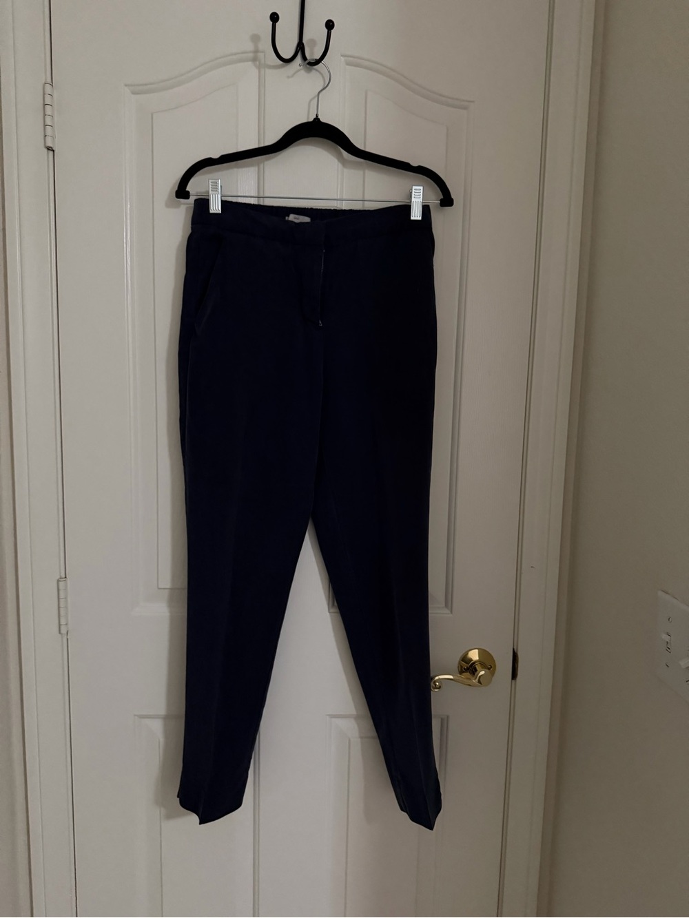 Navy silk Dress Pants - Classic Straight Fit